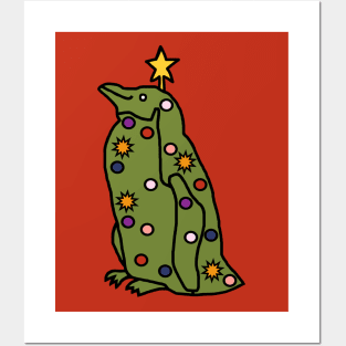 Funny Christmas Tree Penguin Posters and Art